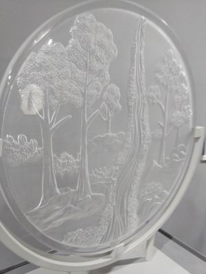 ホテルのオフィスの明確な緑の脱ろうLiuliの砂はガラスを切り分けた